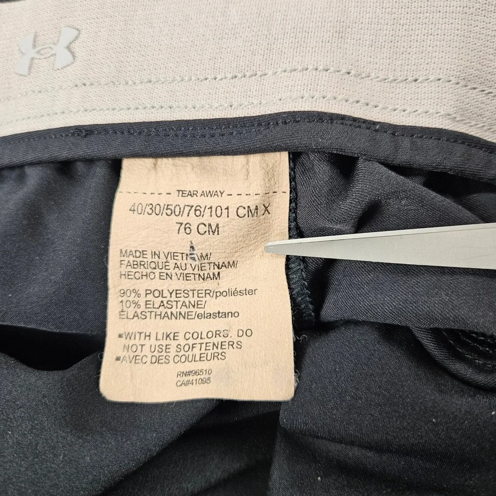 Under Armour Mens Golf Pants Black Performance Stretch Trousers 40/30 RN96510
